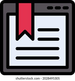 webpage vector color line icon