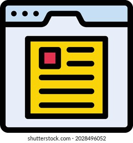 webpage vector color line icon