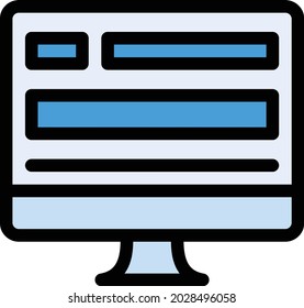 webpage vector color line icon