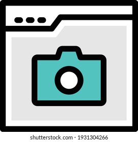 webpage vector colour line icon