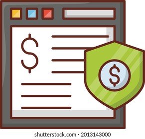 webpage vector flat color icon