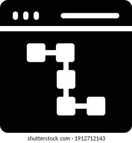 icono plano de glifo vectorial de página web