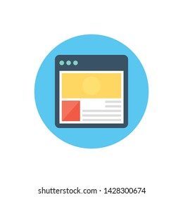 Webpage Vector illustration Flat style icon. 