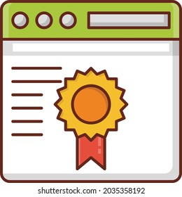 ilustración del vector de página web en un fondo transparente. Símbolos de calidad premium. Icono de color plano de línea vectorial para el concepto y el diseño gráfico.