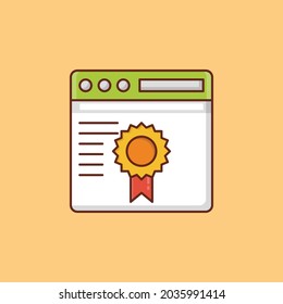 ilustración del vector de página web en un fondo transparente. Símbolos de calidad premium. Icono de color plano de línea vectorial para el concepto y el diseño gráfico.