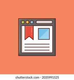 webpage Vector illustration on a transparent background. Premium quality symbols. Vector Line Flat color  icon for concept and graphic design.