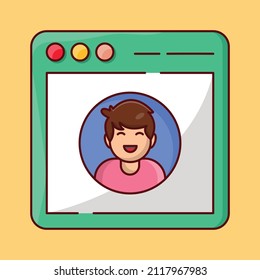 ilustración del vector de página web en un fondo transparente. Símbolos de calidad superior. Iconos planos de línea vectorial para el diseño de conceptos y gráficos. 