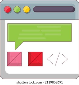 webpage Vector illustration on a transparent background. Premium quality symmbols. Vector line flat icons for concept and graphic design. 