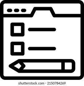 webpage Vector illustration on a transparent background. Premium quality symbols. Stroke vector icon for concept and graphic design.