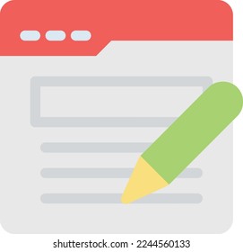webpage Vector illustration on a transparent background. Premium quality symmbols. Line Color vector icons for concept and graphic design. 
