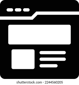 webpage Vector illustration on a transparent background. Premium quality symmbols. Glyphs vector icons for concept and graphic design. 
