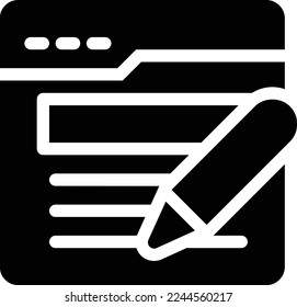 webpage Vector illustration on a transparent background. Premium quality symmbols. Glyphs vector icons for concept and graphic design. 
