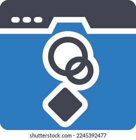 webpage  Vector illustration on a transparent background. Premium quality symmbols. Glyphs vector icons for concept and graphic design. 

