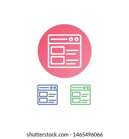 Webpage Vector Illustration, outline icon. EPS 10