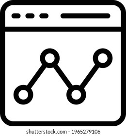 icono de línea delgada vector de página web