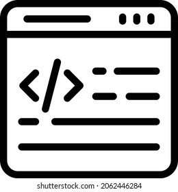 webpage vector thin line icon