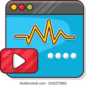 webpage video Vector illustration on a transparent background.Premium quality symbols. vector line flat  icon for concept and graphic design.
