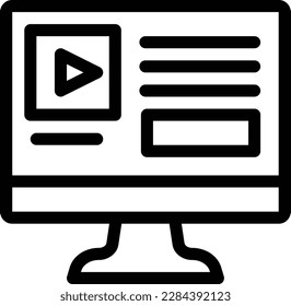 webpage video Vektorgrafik auf transparentem Hintergrund.Symbole in Premium-Qualität.Dünne Vektorsymbol für Konzept und Grafikdesign.