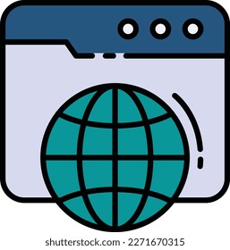 Webpage Viewer Software Sign, http translator stock illustration, Internet Web Browser Concept Vector Color Icon Design, Cloud computing and Internet hosting services Symbol,