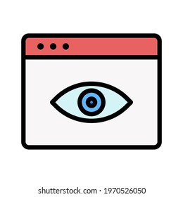 Webpage, vision, view icon vector image. Can also be used for Webpages. Suitable for use on web apps, mobile apps and print media.