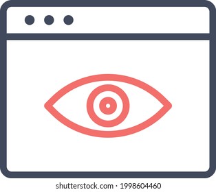 Página web, visión, imagen vectorial de icono de vista. También se puede usar para páginas web. Idóneo para aplicaciones web, aplicaciones móviles y medios impresos.