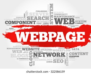 Webpage word cloud, business concept