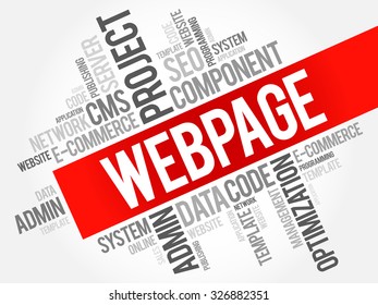 Webpage word cloud, business concept