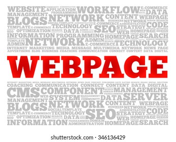 Webpage word cloud, business concept