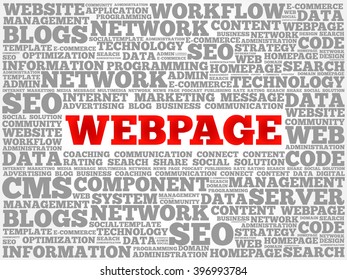 Webpage word cloud, business concept