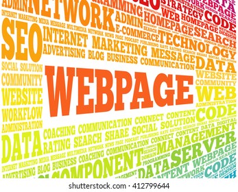 Webpage word cloud, business concept