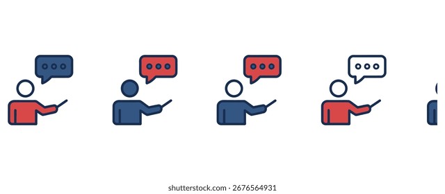 WebApresentando conceitos e ideias por meio da comunicação visual com balões de fala e ponteiros, perfeito para apresentações de negócios, treinamento e reuniões de equipe