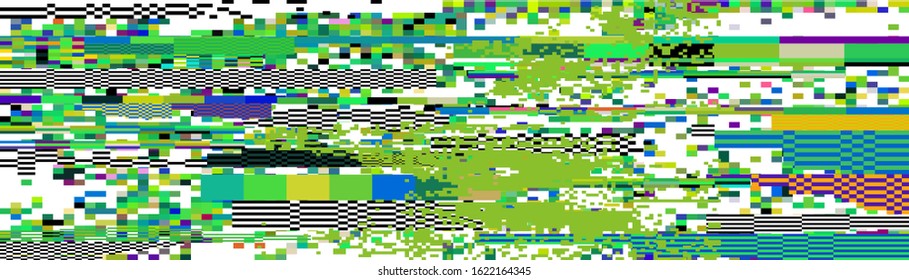Webpunk style glitched background with VHS artifacts, random pixel noise. Vaporwave and retrowave aesthetics of 80's.