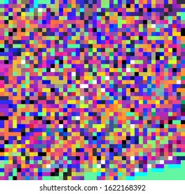 Webpunk style glitched background with VHS artifacts, random pixel noise. Vaporwave and retrowave aesthetics of 80's.