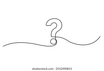 WebQuestion mark linear background. One continuous line drawing of question mark, One continuous drawing of a question mark, Question mark one line art, hand drawn asking sign.