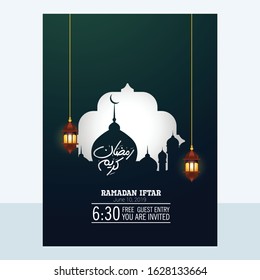 Webramadan kareem design with mosque.