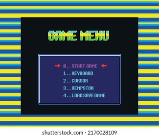 WebScreensaver of the old game on the computer. Game 8 bit. Loading the game from the cassette.