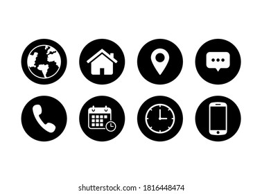 Webset icon set symbol vector. Communication icon symbol pack