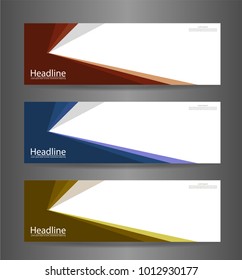 WebSet three colorful abstract modern banner texture. Vector banner background for web banner design