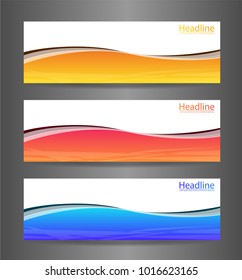 WebSet three colorful abstract modern banner texture. Vector banner background for web banner design
