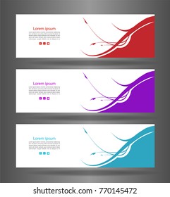 WebSet three colorful abstract modern banner texture. Vector banner background for web banner design