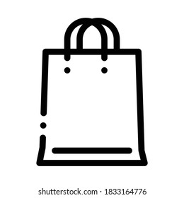 Webshop-Tasche Symbol Vektor. Webshop-Taschenzeichen. einzelne Kontursymbolgrafik