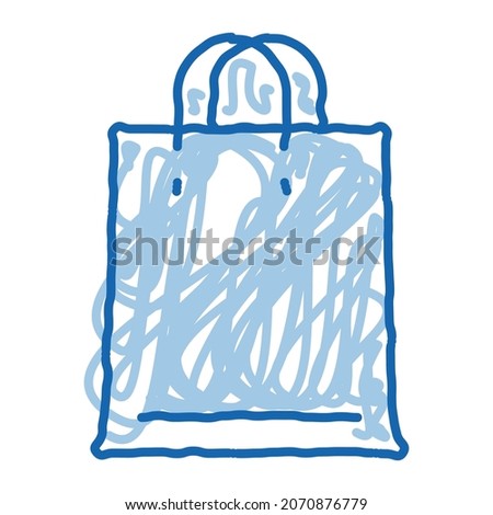 webshop bag sketch icon vector. Hand drawn blue doodle line art webshop bag sign. isolated symbol illustration