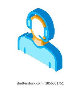 webshop call center operator icon vector. isometric webshop call center operator sign. color isolated symbol illustration