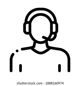 webshop call center operator icon vector. webshop call center operator sign. isolated contour symbol illustration