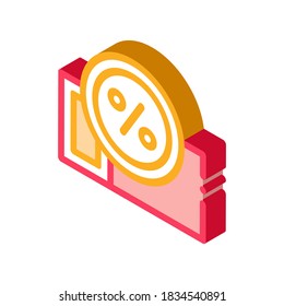 webshop coupon icon vector. isometric webshop coupon sign. color isolated symbol illustration