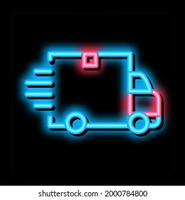 webshop delivery neon light sign vector. Glowing bright icon webshop delivery sign. transparent symbol illustration
