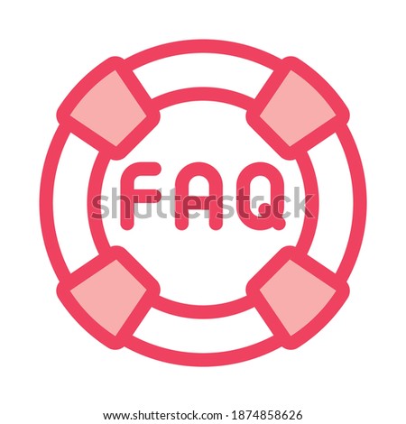 webshop faq icon vector. webshop faq sign. color symbol illustration