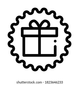 webshop Geschenksymbol Vektorgrafik. Webshop-Geschenkzeichen. einzelne Kontursymbolgrafik