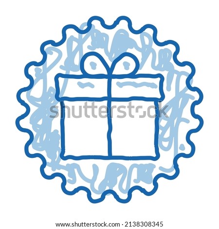 webshop gift sketch icon vector. Hand drawn blue doodle line art webshop gift sign. isolated symbol illustration