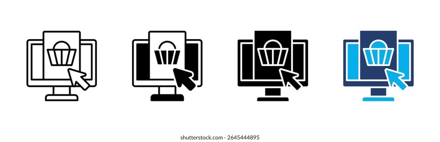 Coleção de vários estilos da folha de ícones do Webshop